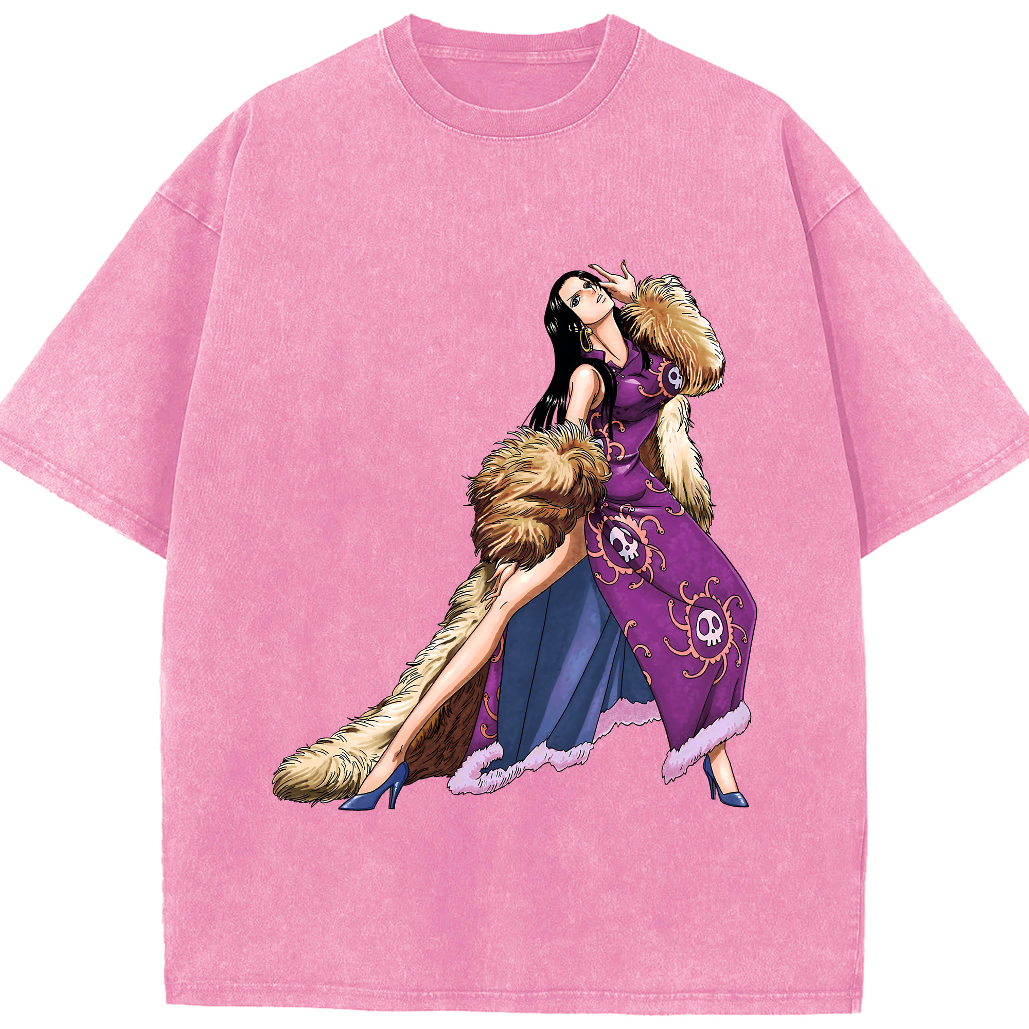 ワンピース ボア・ハンコック ONE PIECE Boa·Hancock 綿100% ヴィンテージ風 半袖Tシャツ（フロントプリント）